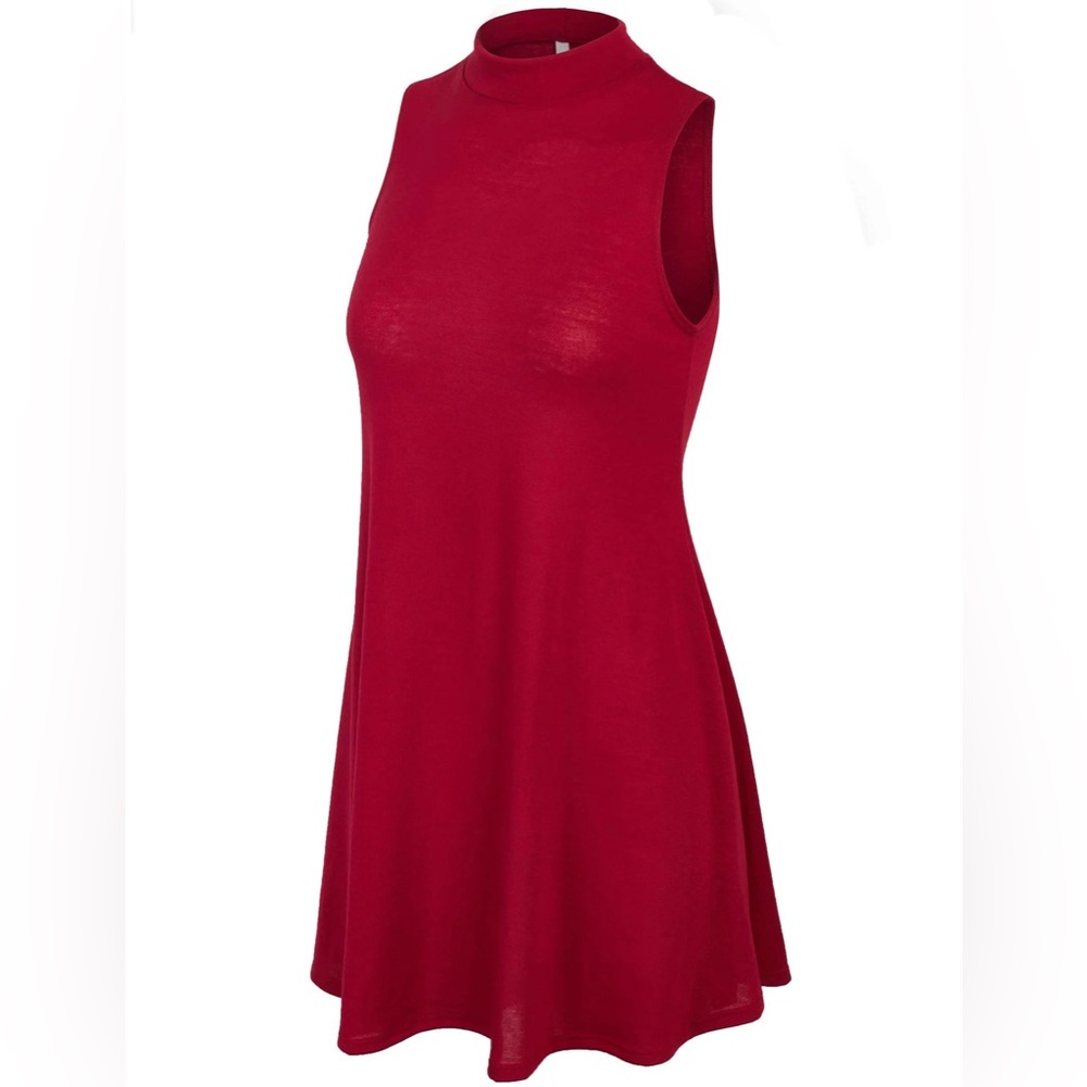 Elegant Sleeveless Red Dress